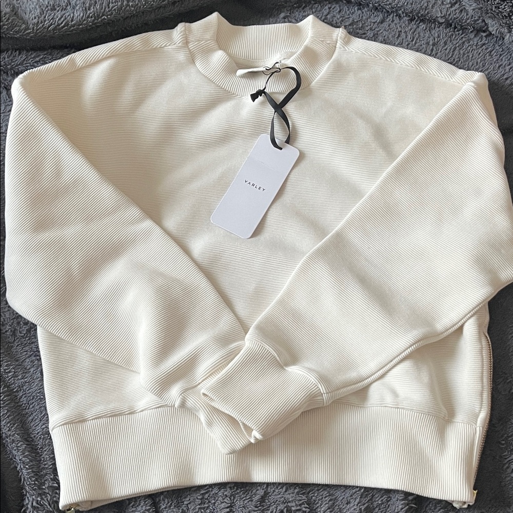 Varley Off-White Ribbed Pullover